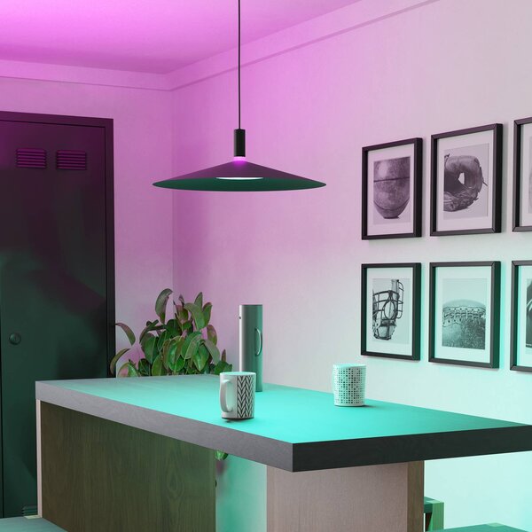 EGLO Inteligentny żyrandol LED Conomavilla-Z, czarna, Ø 45 cm CCT RGB możliwość ściemniania, czarny, salon / jadalnia, metal, nowoczesny