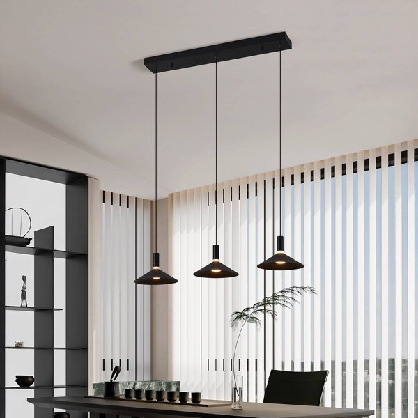 EGLO Inteligentny żyrandol Conomavilla-Z, czarny 92 cm 3-punktowy CCT RGB możliwość ściemniania, czarny, salon / jadalnia, metal, nowoczesny