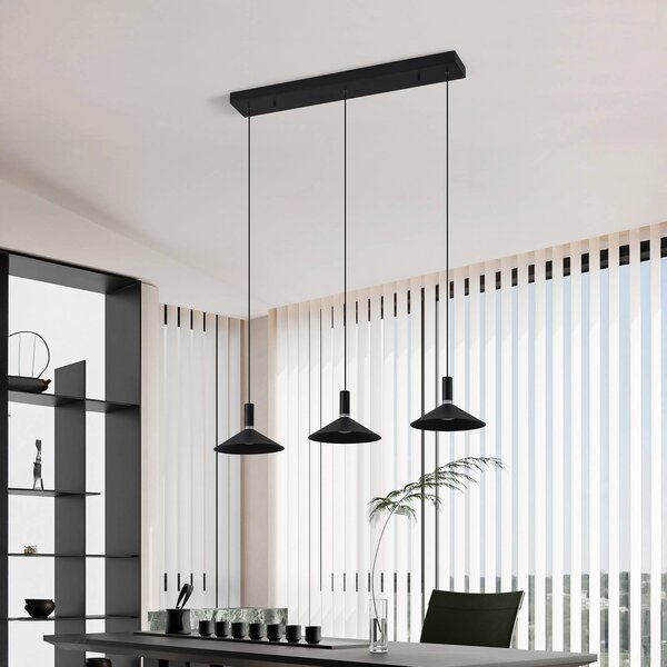 EGLO Inteligentny żyrandol Conomavilla-Z, czarny 92 cm 3-punktowy CCT RGB możliwość ściemniania, czarny, salon / jadalnia, metal, nowoczesny