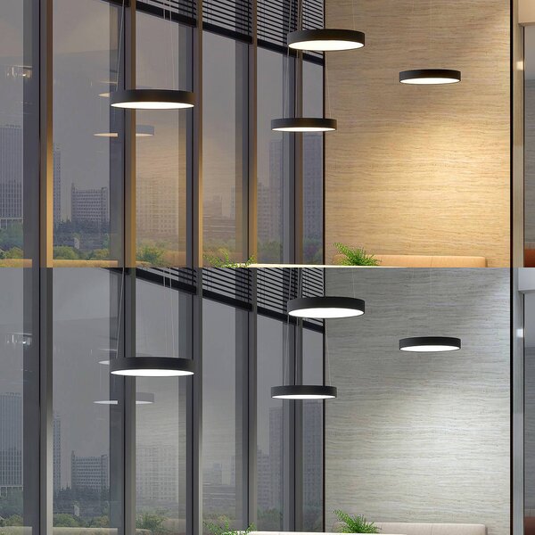 Lampa wisząca Aleksi Arcchio, możliwość ściemniania, czarny, kuchnia, metal, nowoczesny