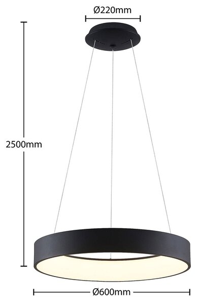 Lampa wisząca Aleksi Arcchio, możliwość ściemniania, czarny, kuchnia, metal, nowoczesny