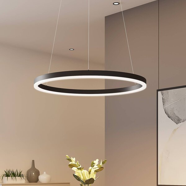 Lampa wisząca Albiona Arcchio, możliwość ściemniania, czarny, kuchnia, metal, nowoczesny