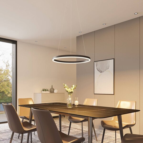 Lampa wisząca Albiona Arcchio, możliwość ściemniania, czarny, kuchnia, metal, nowoczesny
