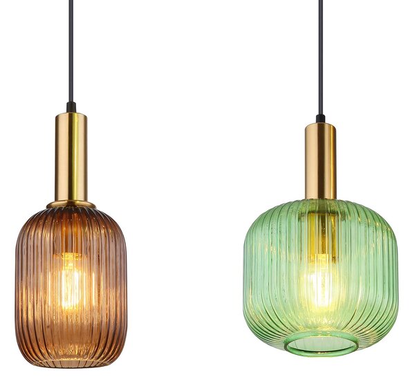 Globo Lampa wisząca szklana Normy, możliwość ściemniania, multikolor, salon / jadalnia, szkło