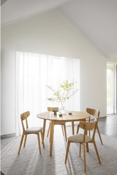 Okrągły rozkładany stół z litego drewna dębowego ø 120 cm Filippa – Rowico