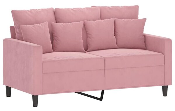 Sofa 2-osobowa, rÃ³Å¼owy, 120 cm, tapicerowana aksamitem