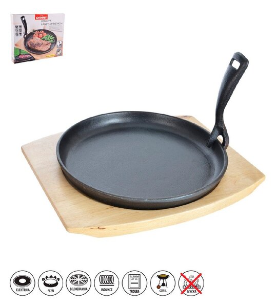 Żeliwna patelnia do grillowania z odpinaną rączką ø 22 cm LITINA – Orion