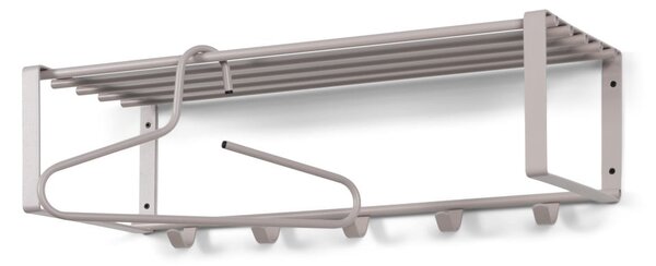 Szarobrązowy metalowy wieszak ścienny z półką 70 cm Rex – Spinder Design