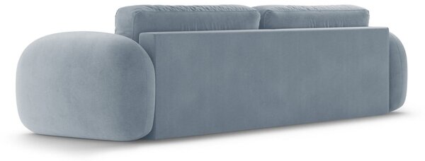 Szaroniebieska aksamitna rozkładana/ze schowkiem sofa 262 cm Tonale – Cosmopolitan Design