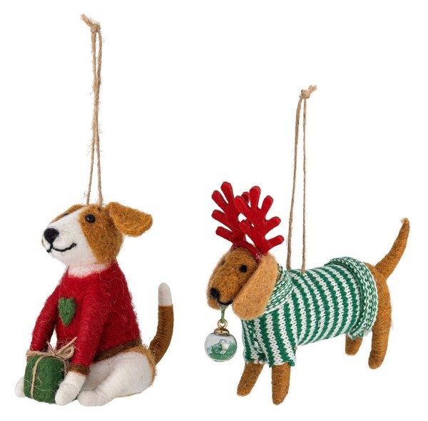 Tekstylne ozdoby świąteczne zestaw 2 szt. 12 cm Monty – Bloomingville