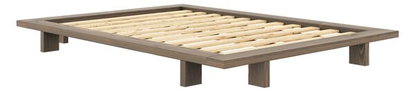 Brązowe łóżko dwuosobowe z litego drewna sosnowego ze stelażem 140x200 cm Japan – Karup Design