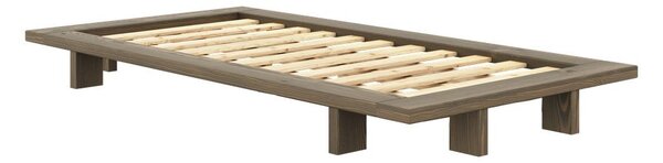 Brązowe łóżko jednoosobowe z litego drewna sosnowego ze stelażem 90x200 cm Japan – Karup Design