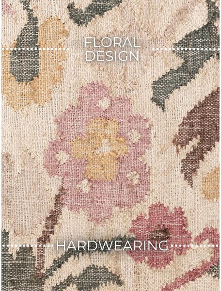 Kremowy chodnik z juty tkany ręcznie 80x200 cm Roya Violette – Elle Decoration