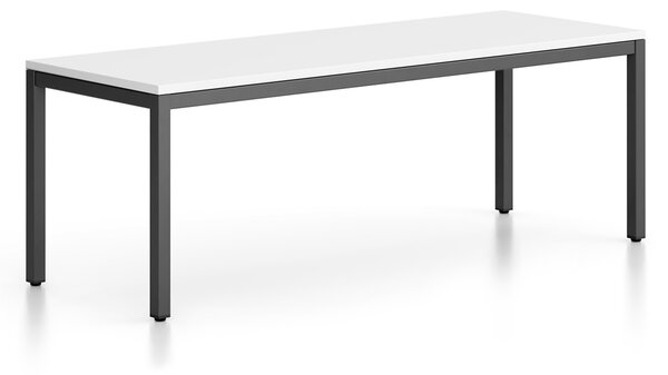 Ławka FRAME, podstawa czarna, 1685 x 404 x 468 mm, biały