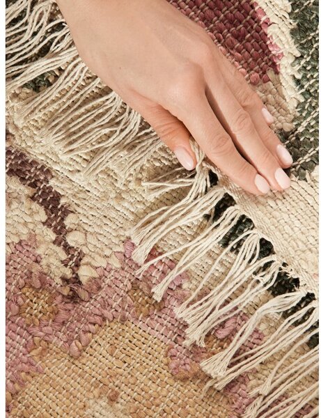Kremowy chodnik z juty tkany ręcznie 80x200 cm Roya Violette – Elle Decoration