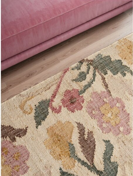 Kremowy chodnik z juty tkany ręcznie 80x200 cm Roya Violette – Elle Decoration
