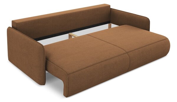 Pomarańczowa rozkładana/ze schowkiem sofa 216 cm Nanea – Makamii