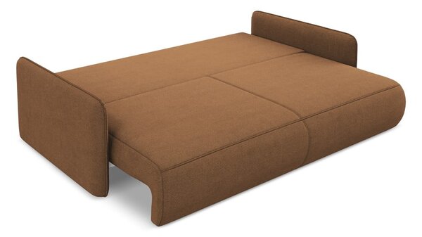 Pomarańczowa rozkładana/ze schowkiem sofa 216 cm Nanea – Makamii