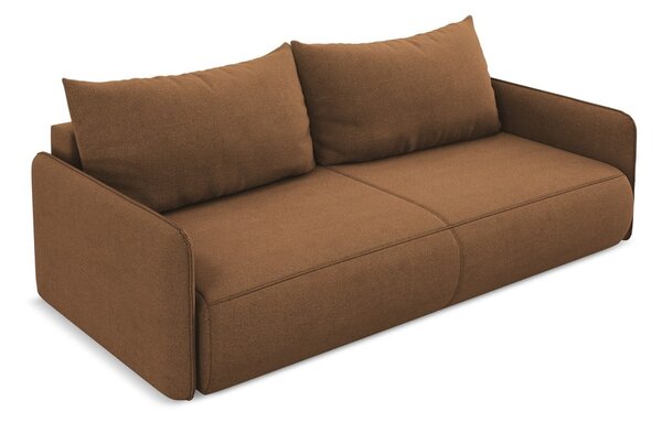 Pomarańczowa rozkładana/ze schowkiem sofa 216 cm Nanea – Makamii
