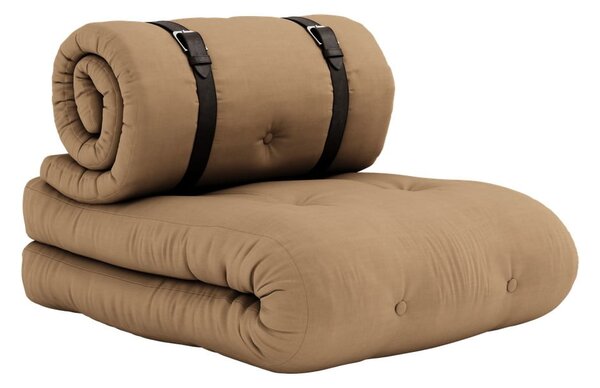 Rozkładany fotel z brązowym obiciem Karup Design Buckle Up Mocca