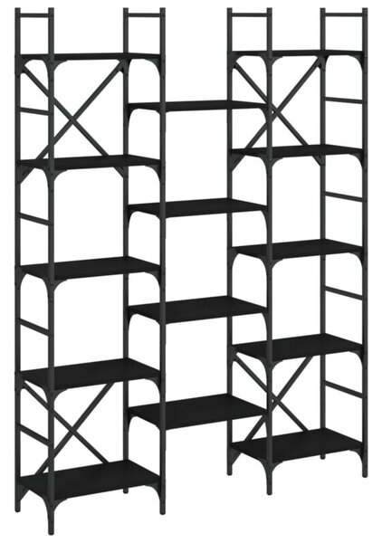 Regał na książki, czarny, 127,5x28,5x172,5 cm