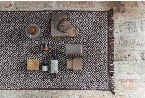 Ciemnobrązowy tekstylny dywanik łazienkowy 50x80 cm Morocco – Mette Ditmer Denmark