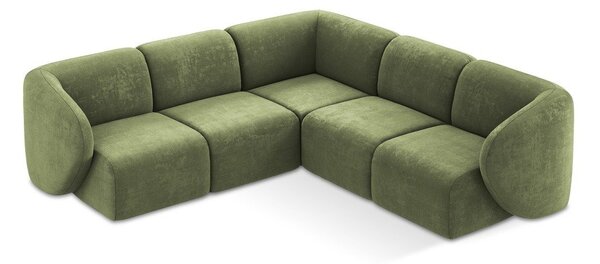 Zielony narożnik z tkaniny szenilowej Lani – Makamii
