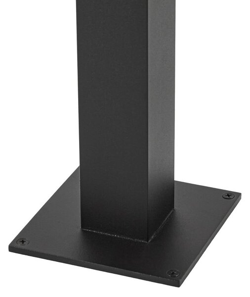 Słupek oświetleniowy LED Lucande Lynx, 95,5 cm, czarna, IP65, z czujnikiem Lynx, czarny, metal, nowoczesny