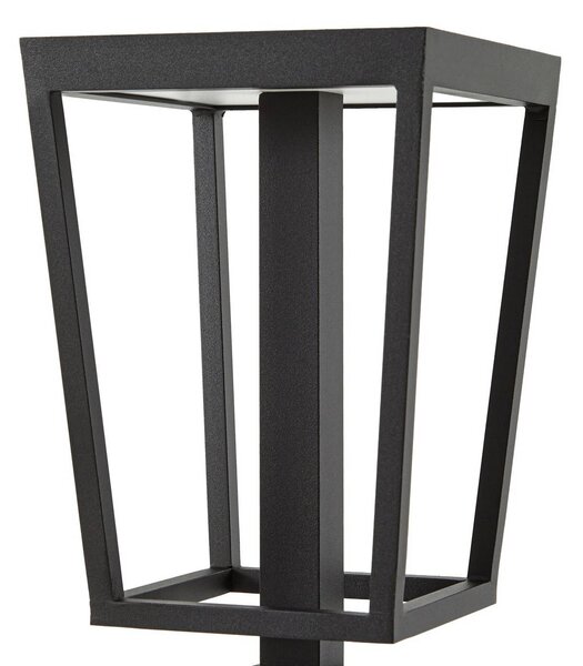 Słupek oświetleniowy LED Lucande Lynx, 95,5 cm, czarna, IP65, z czujnikiem Lynx, czarny, metal, nowoczesny