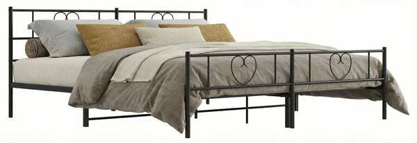 Czarne metalowe łóżko małżeńskie 200x200cm P4-R97