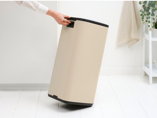 Beżowy stalowy kosz na śmieci otwierany na dotyk 30 l Bo Touch – Brabantia