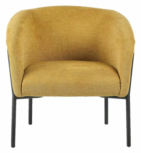 Designowy fotel CLOVER BREGO, musztardowy BREGO 68