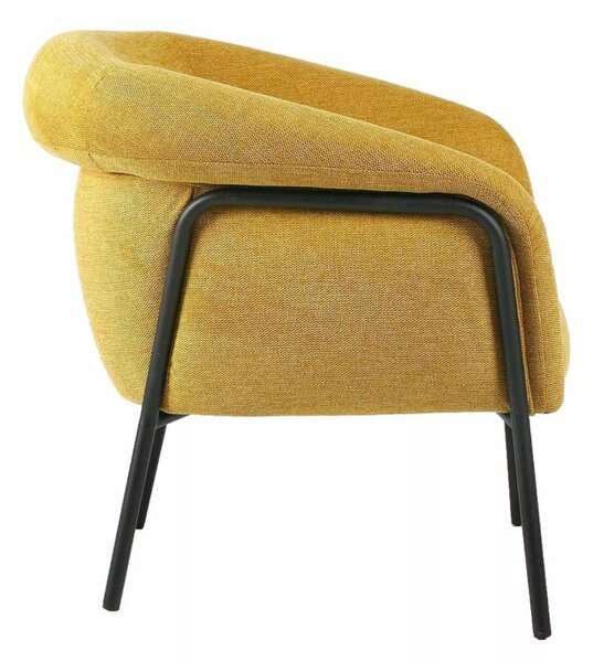 Designowy fotel CLOVER BREGO, musztardowy BREGO 68
