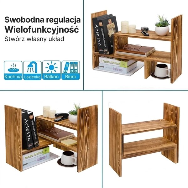 Modulrack™ Drewniany Modułowy Organizer Na Blaty, Wykończenie drewniane