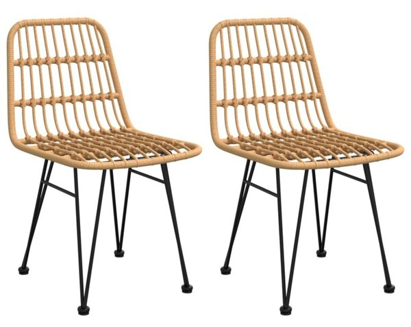 Krzesła ogrodowe, 2 szt., 48x62x84 cm, rattan pe