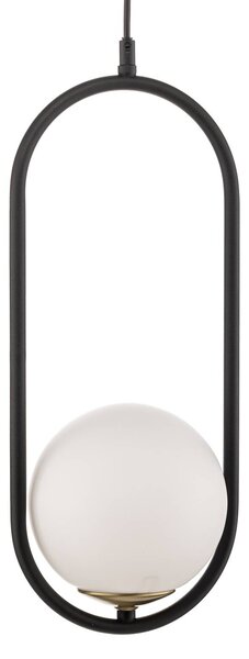 Lampa wisząca szklana Samba Jupiter, możliwość ściemniania, czarny, salon / jadalnia, szkło, nowoczesny
