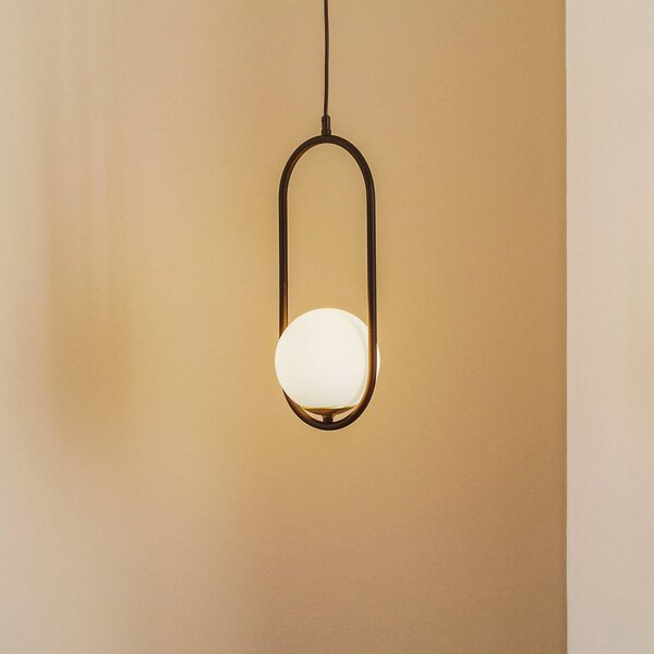 Lampa wisząca szklana Samba Jupiter, możliwość ściemniania, czarny, salon / jadalnia, szkło, nowoczesny