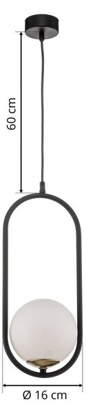 Lampa wisząca szklana Samba Jupiter, możliwość ściemniania, czarny, salon / jadalnia, szkło, nowoczesny