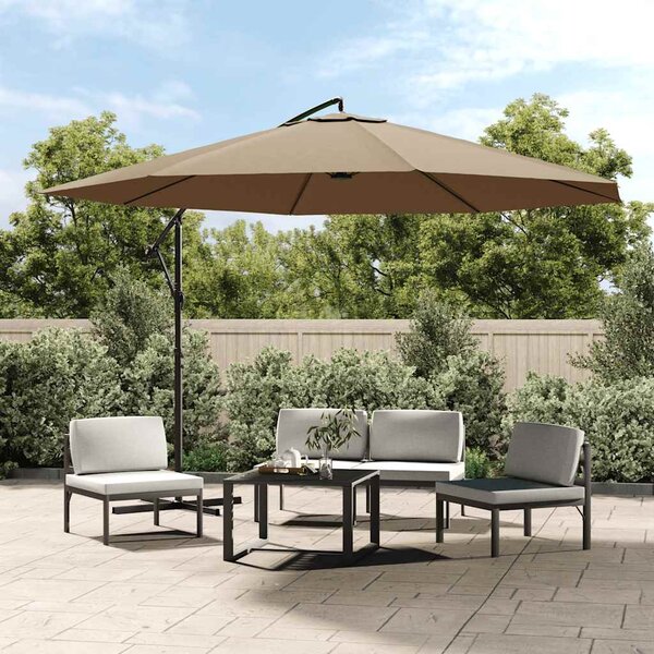 Parasol wiszący z aluminiowym słupkiem, 350 cm, taupe