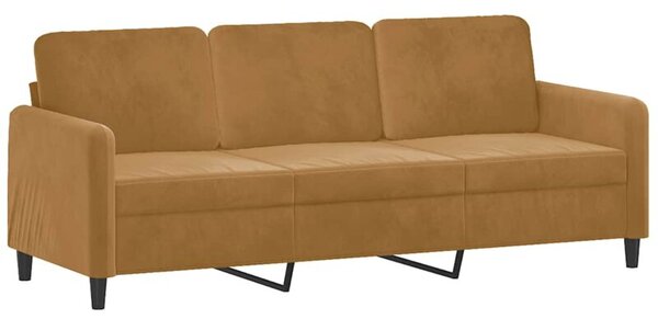Sofa 3-osobowa, brÄ zowa, 180 cm, tapicerowana aksamitem