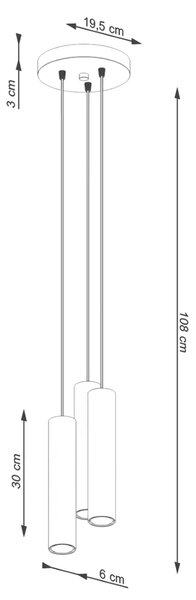 Nowoczesna potrójna lampa wisząca R0-R69