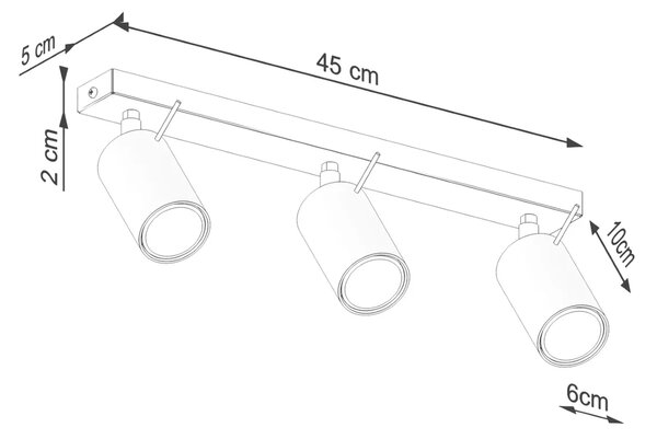 Trzpunktowa czerwona lampa w loftowym stylu - 9X M064 P3-Z80