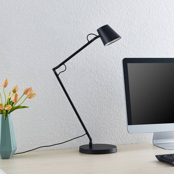 Lampa biurkowa LED Tarris Lucande, możliwość ściemniania, czarny, biuro, metal, nowoczesny