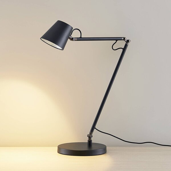 Lampa biurkowa LED Tarris Lucande, możliwość ściemniania, czarny, biuro, metal, nowoczesny