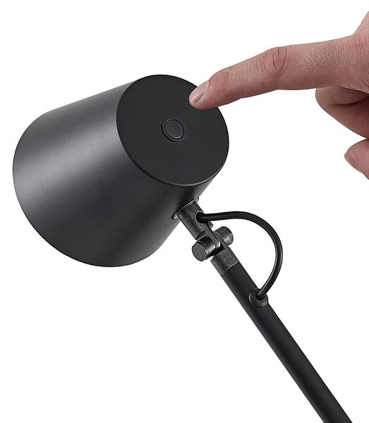 Lampa biurkowa LED Tarris Lucande, możliwość ściemniania, czarny, biuro, metal, nowoczesny