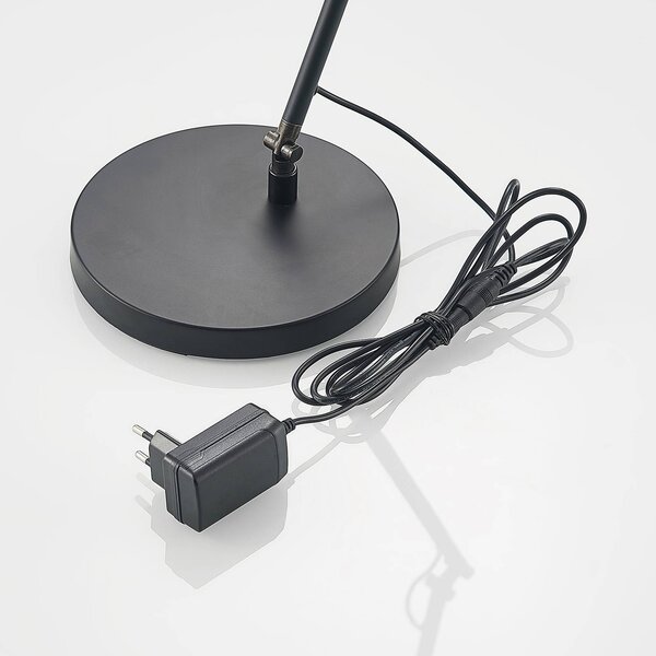 Lampa biurkowa LED Tarris Lucande, możliwość ściemniania, czarny, biuro, metal, nowoczesny
