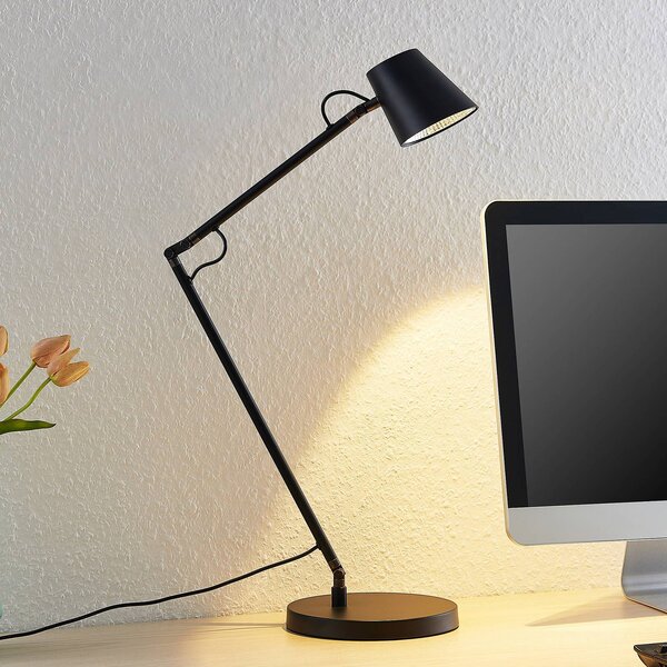 Lampa biurkowa LED Tarris Lucande, możliwość ściemniania, czarny, biuro, metal, nowoczesny