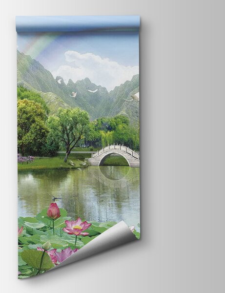 Fototapeta Tęcza nad jeziorem, Fototapety Morze i Plaża, Popularne Fototapety, u23056 - Tapeko.pl