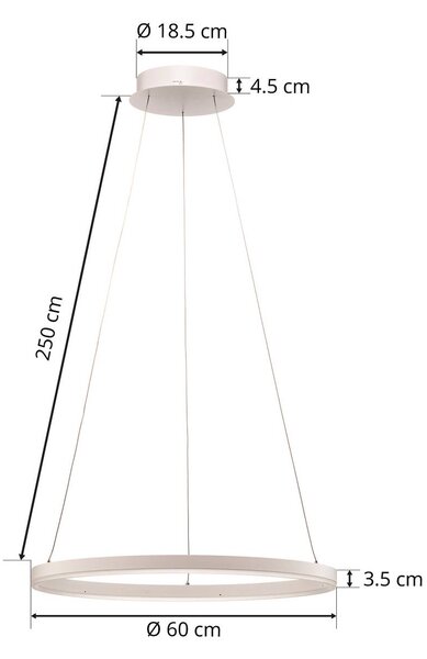 Lampa wisząca Albiona Arcchio, możliwość ściemniania, biały / opal, kuchnia, metal, nowoczesny