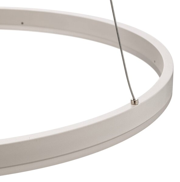 Lampa wisząca Albiona Arcchio, możliwość ściemniania, biały / opal, kuchnia, metal, nowoczesny